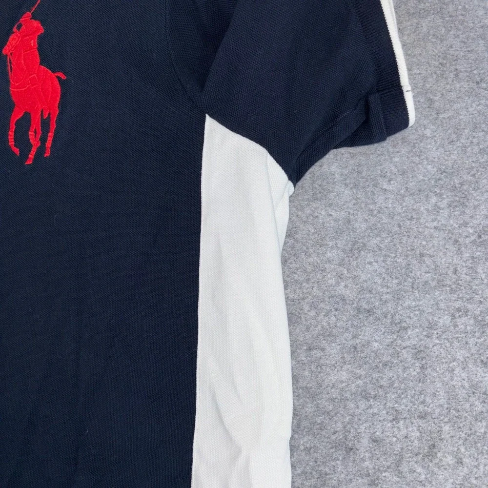 Polo Ralph Lauren Mens XL Big Pony Polo Shirt Navy Blue White Red Classic Fit